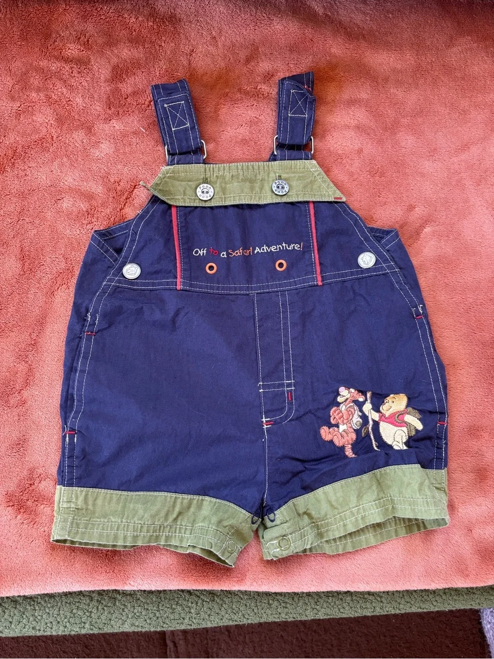Disney Navy and Olive Safari Adventure Short Overalls